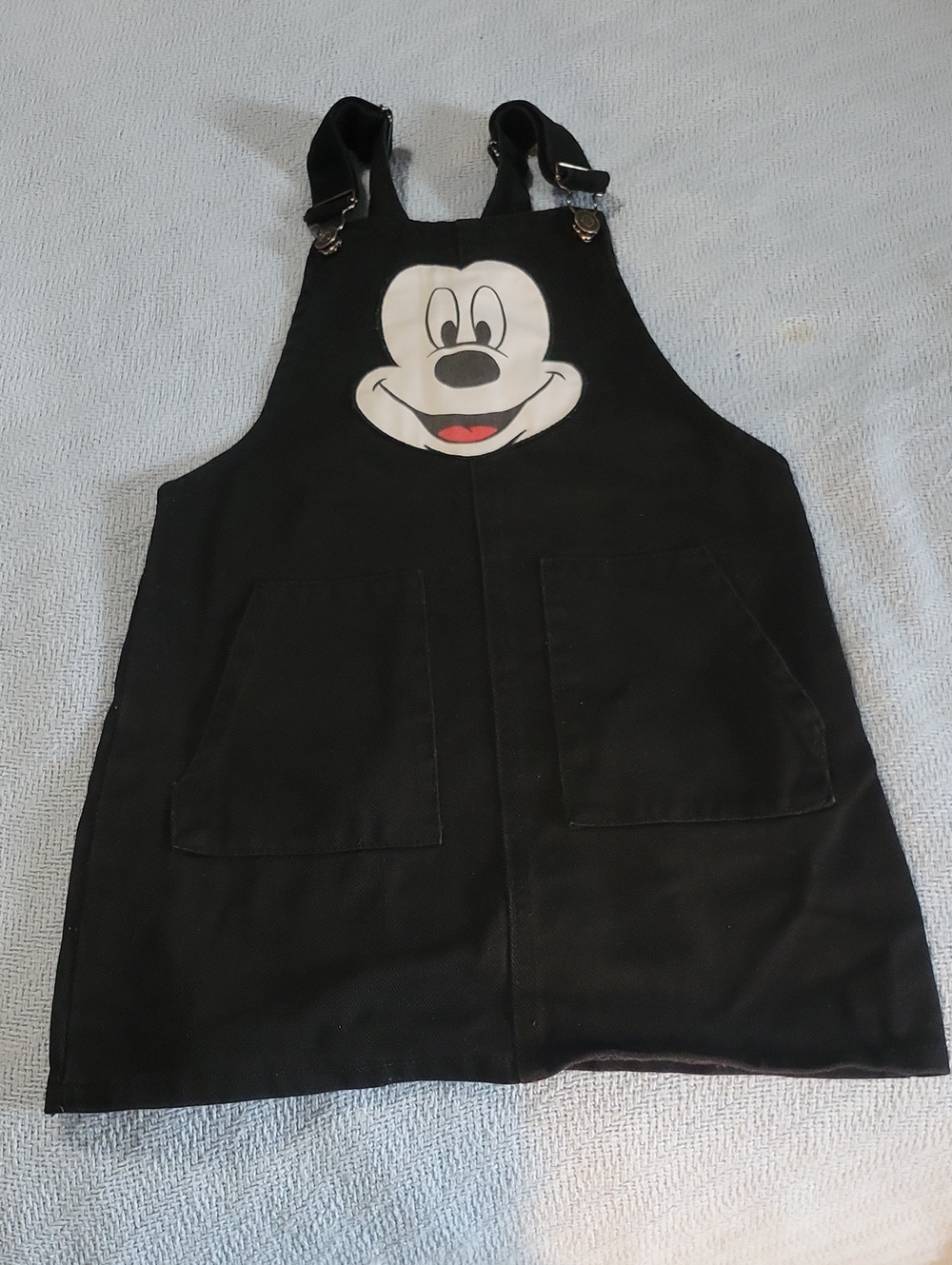 Disney Black Overall Dress with Mickey Face